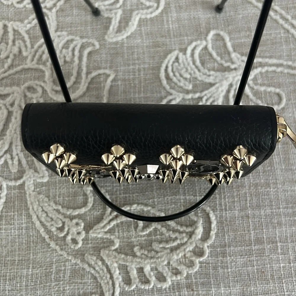 Christian Louboutin Authentic Panettone Studded Black Leather Wallet - Picture 8 of 16